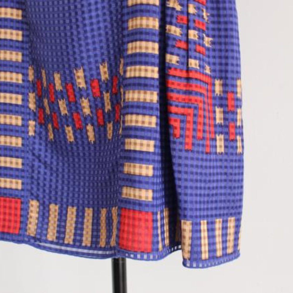 Anna Sui Designer Blue Printed Midi Dress - Picture 8 of 8